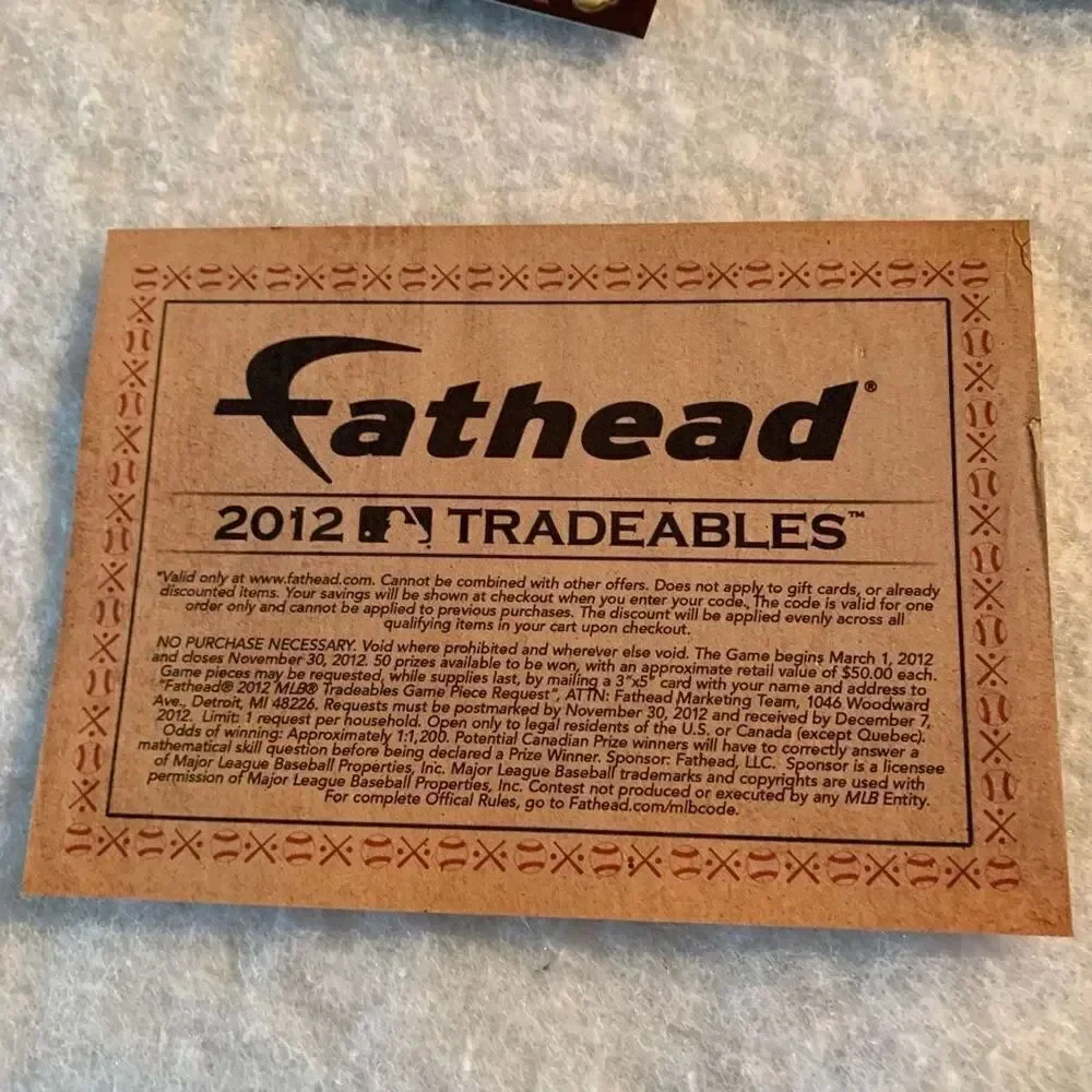 Fathead 2012 MLB Tradeables 5 5x7 Vinyl Graphics